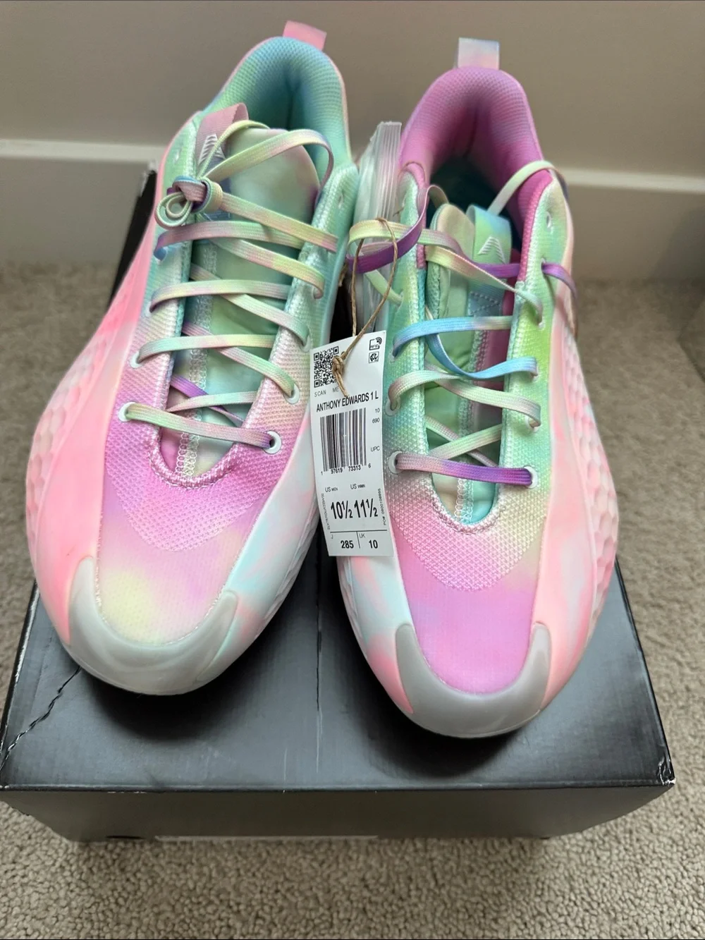 adidas Men's Athletic Shoes Pastel Pink Anthony Edward 1 Low